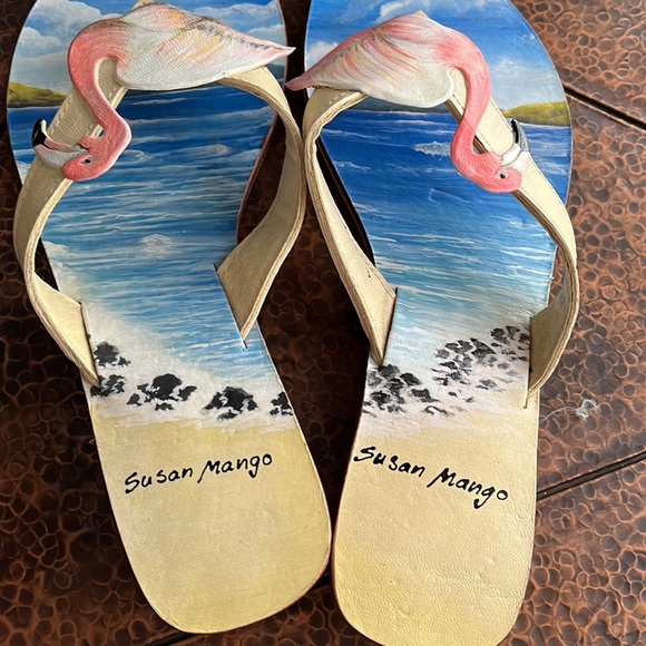 SUSAN MANGO FLAMINGO SANDALS SZ L - Picture 5 of 7